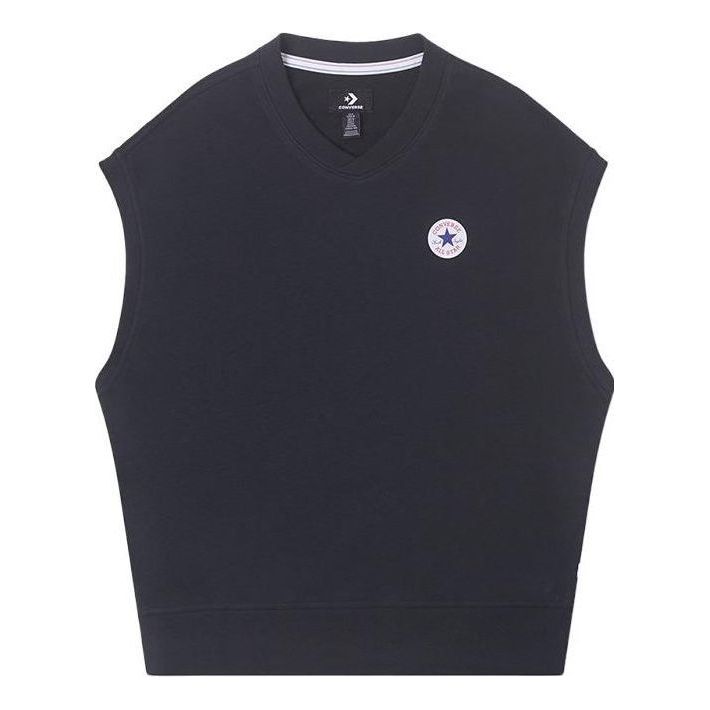 Vesta Converse Knitted V-neck Vest Čierna | 10025908-A02, 0
