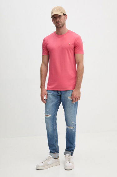 Tričko Polo by Ralph Lauren Red Cotton T-Shirt Ružová | 710740727, 1