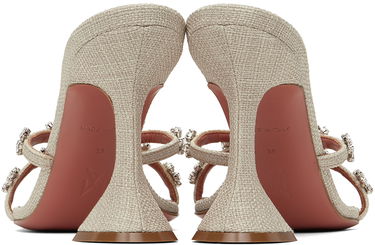 Doplnky Amina Muaddi Amina Muaddi Lily 95 Heeled Sandals Béžová | LILY SLIPPER 95 CL CANVAS, 1