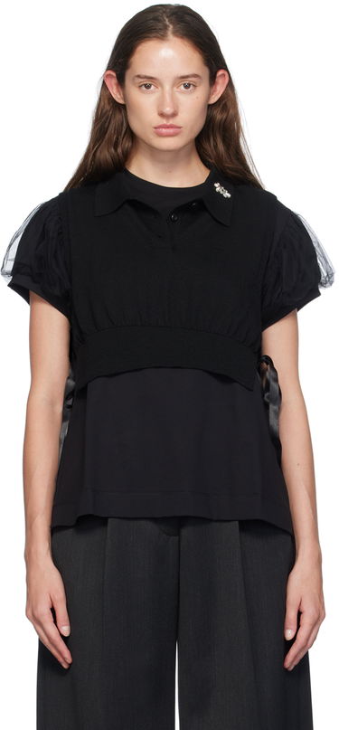 Tielko Simone Rocha Simone Rocha Embellished Knit Vest Čierna | VMK6WB 0646, 0