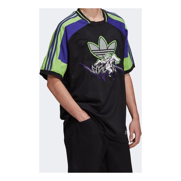 Dres adidas Originals SANKUANZ Crossover Mesh Graphic Print T-Shirt Čierna | FT8051