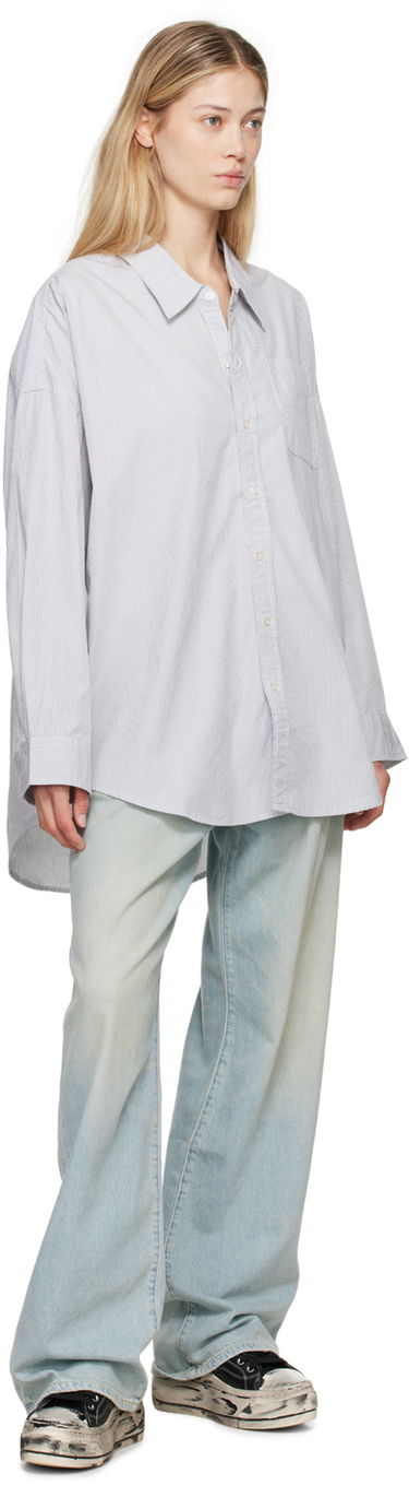 Košeľa R13 R13 Drop Neck Striped Shirt Modrá | R13W7469-302, 3