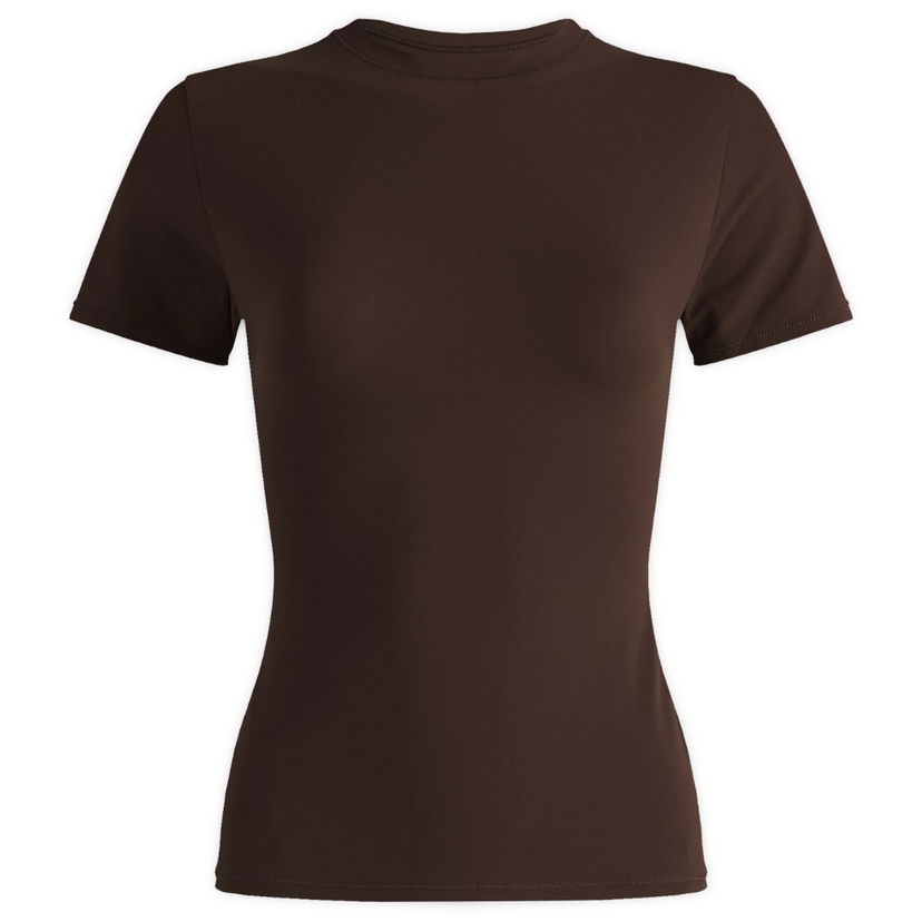 Tričko SKIMS SKIMS Fits Everybody Short Sleeve T-Shirt, Size Large Hnedá | AP-TSH-0649-COA