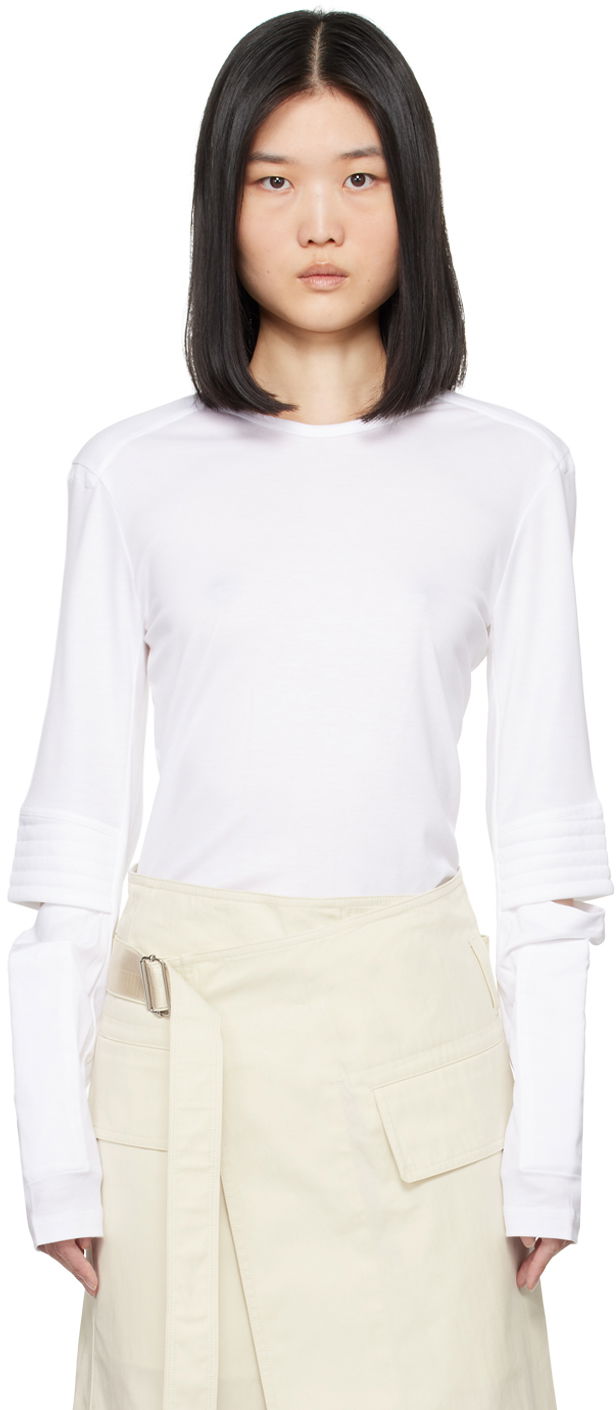 Tričko Helmut Lang Helmut Lang Astro Crew Long Sleeve T-Shirt Biela | O05HW502, 0