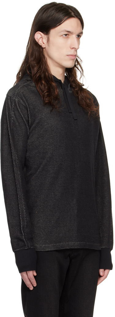 Mikina rag & bone Collin Textured Knit Hoodie Čierna | MBC22HT024JQ24, 1