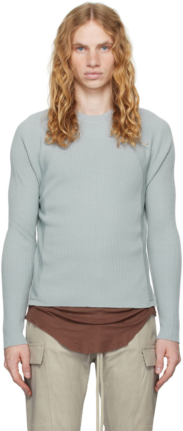 Sveter Rick Owens Rick Owens Porterville Ribbed Geo Sweater Šedá | RU02D6639 RIBM, 0