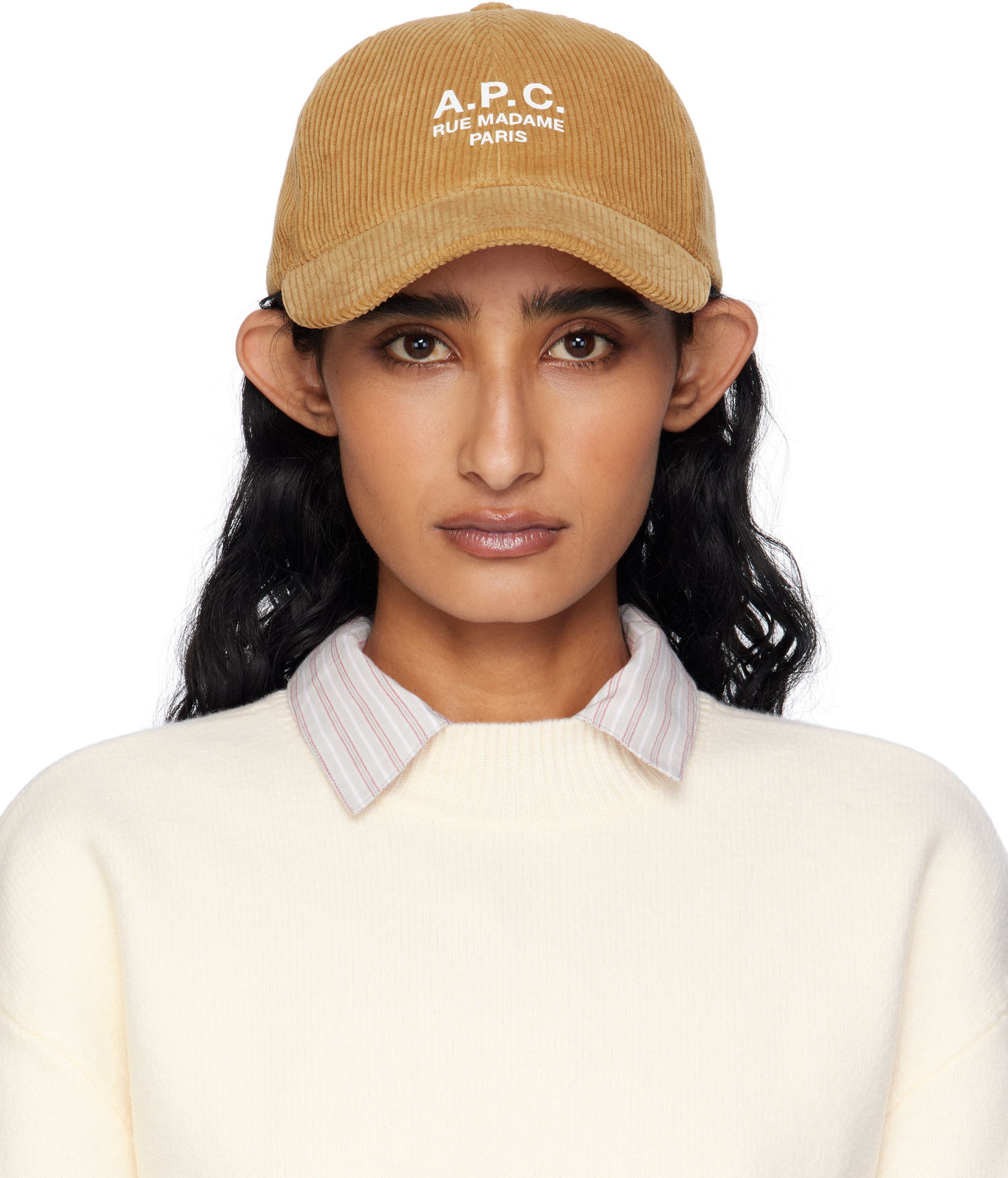 Šiltovka A.P.C. A.P.C. Charlie 'Rue Madame' Corduroy Baseball Cap Béžová | COHBB-M24163, 0