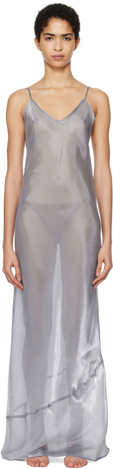 Šaty SKIMS SKIMS Liquid Organza Cami Maxi Dress Šedá | DS-DRS-6546W, 0