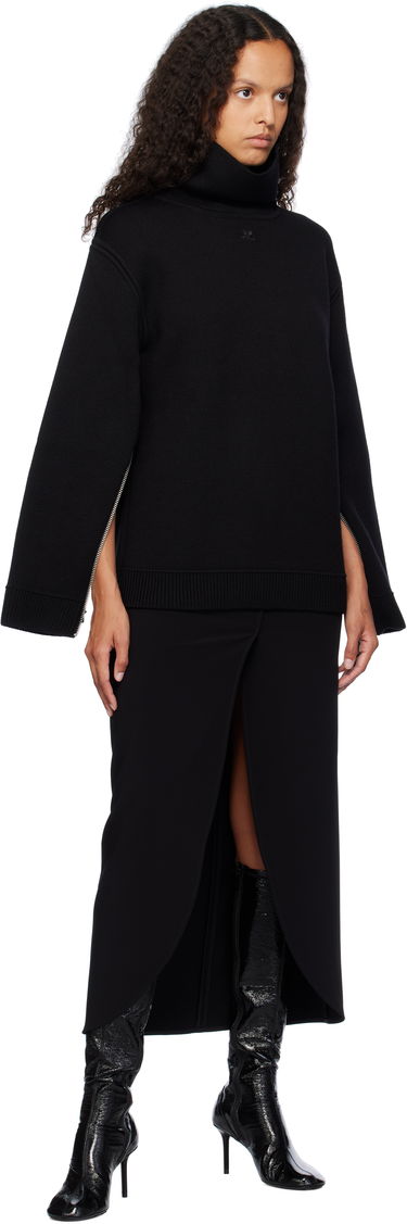 Sveter Courrèges Oversized Mockneck Knit Sweater Čierna | 424MPU198FI0036, 3