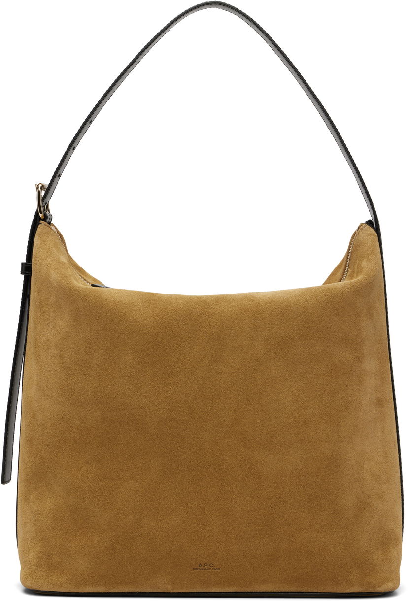 Taška cez rameno A.P.C. Vera Suede Shoulder Bag Hnedá | PXCAL-F61902