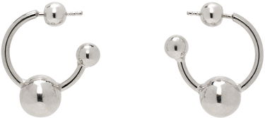 Náušnice Jean Paul Gaultier Jean Paul Gaultier Silver Ball Hoop Earrings Metalická | 24/25-U-BO036-X053-91, 0