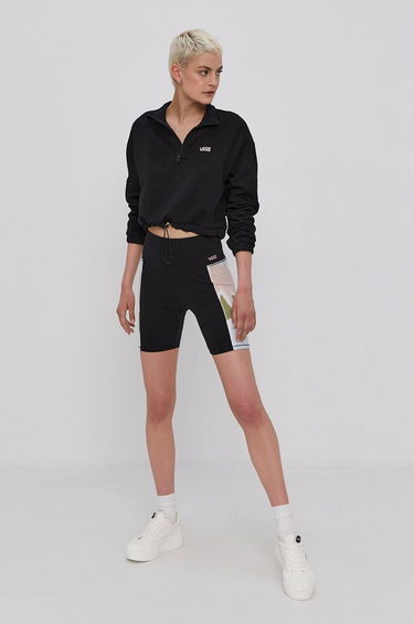Mikina Vans Left Chest Half-Zip Fleece Sweatshirt Čierna | VN0A4R97BLK1, 0