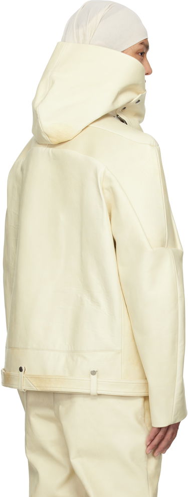 Bunda Rick Owens Rick Owens Hollywood Hooded Stooges Leather Jacket Biela | RR01E5704 LBH, 2