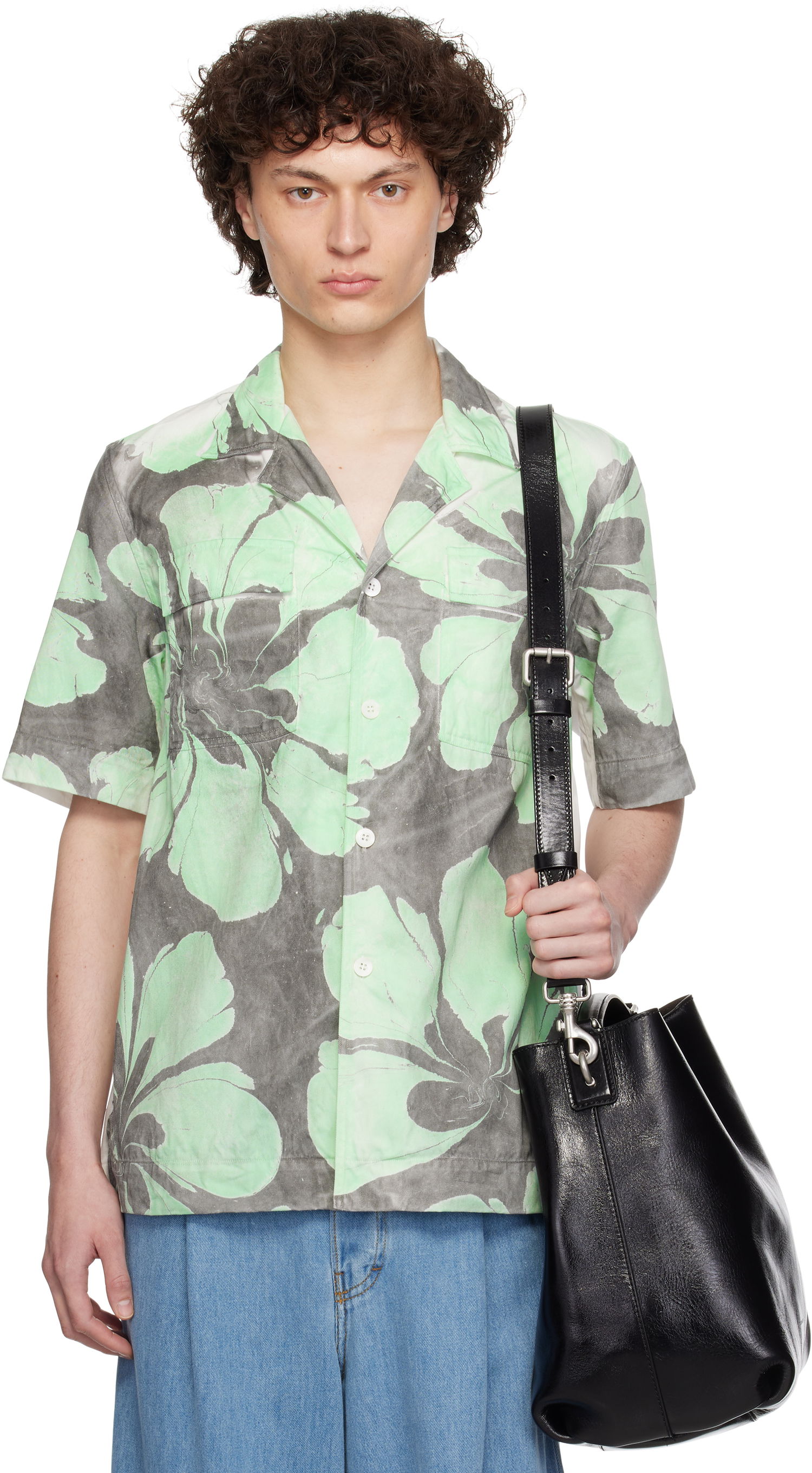 Košeľa Dries Van Noten Dries Van Noten Hand-Dyed Floral Print Shirt Zelené | 251-020758-1473, 0