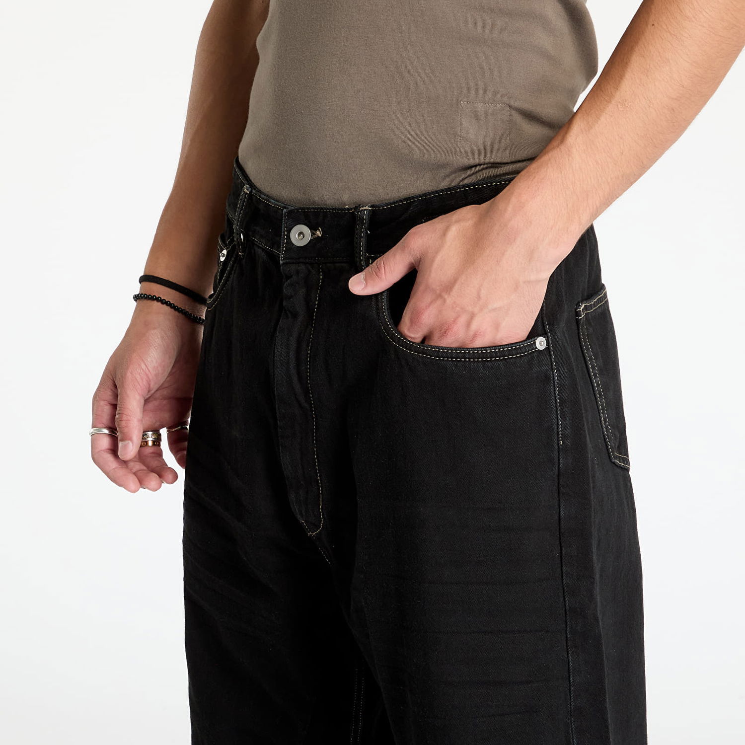 Džínsy Rick Owens DRKSHDW Denim Geth Jeans Black/ Terra Čierna | DU02D2351 BSUN 0983, 1