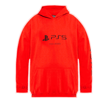 Mikina Balenciaga Playstation Boxy Hoodie Červená | 651799 TKVF4 6552, 0