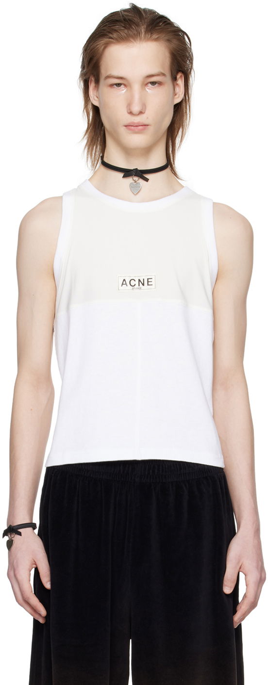 Tielko Acne Studios Patch Tank Top Biela | BL0377-