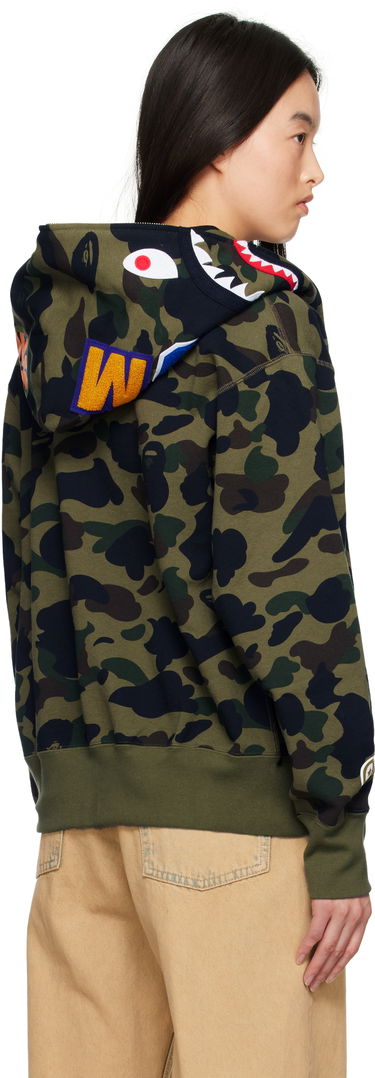 Mikina BAPE A Bathing Ape ABC Camo Shark Full Zip Hoodie Zelené | 001ZPK802006L, 2