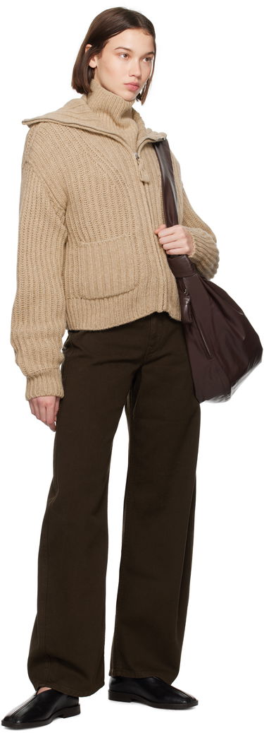 Nohavice LEMAIRE Lemaire High-Waisted Curved Pants Hnedá | PA1052 LD1001, 3
