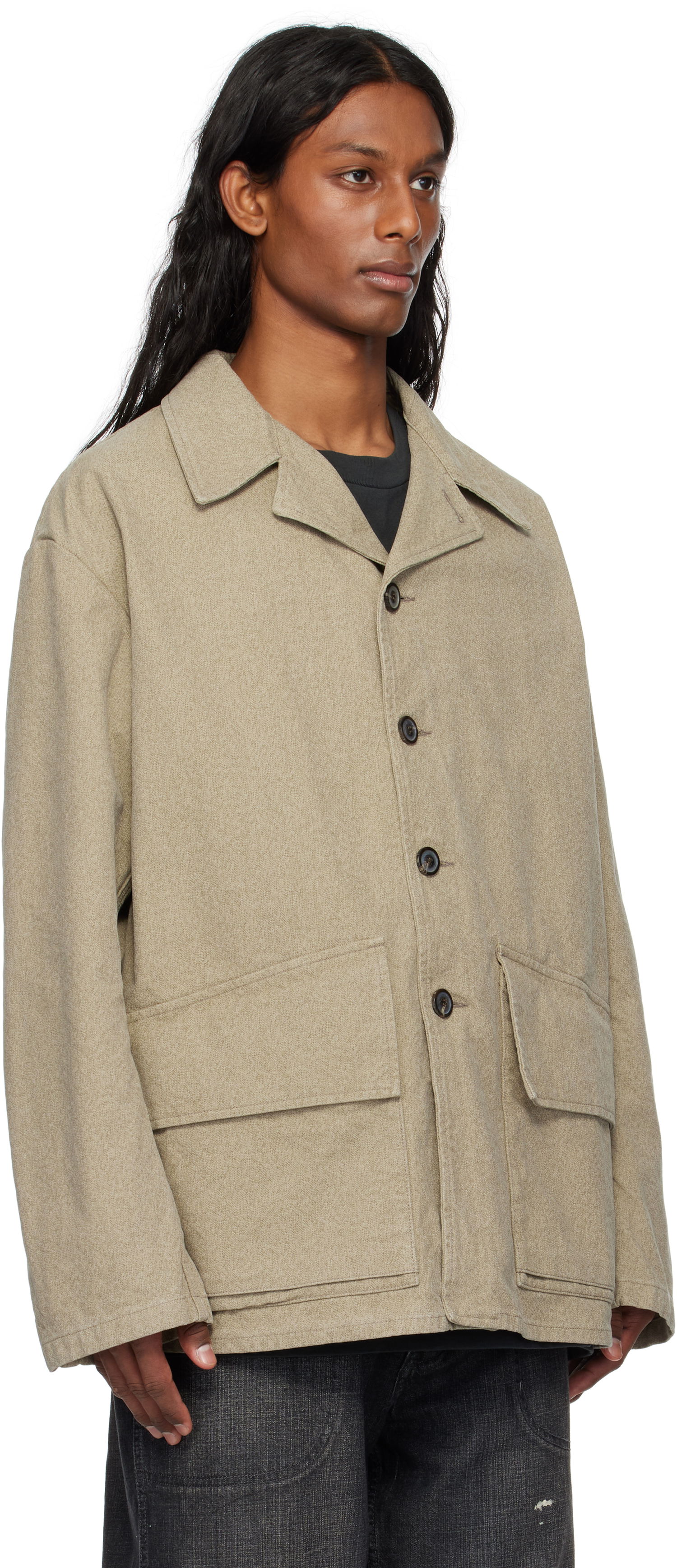 Bunda Maison Margiela Maison Margiela Cotton Caban Jacket Béžová | S50AM0629 M35310, 1