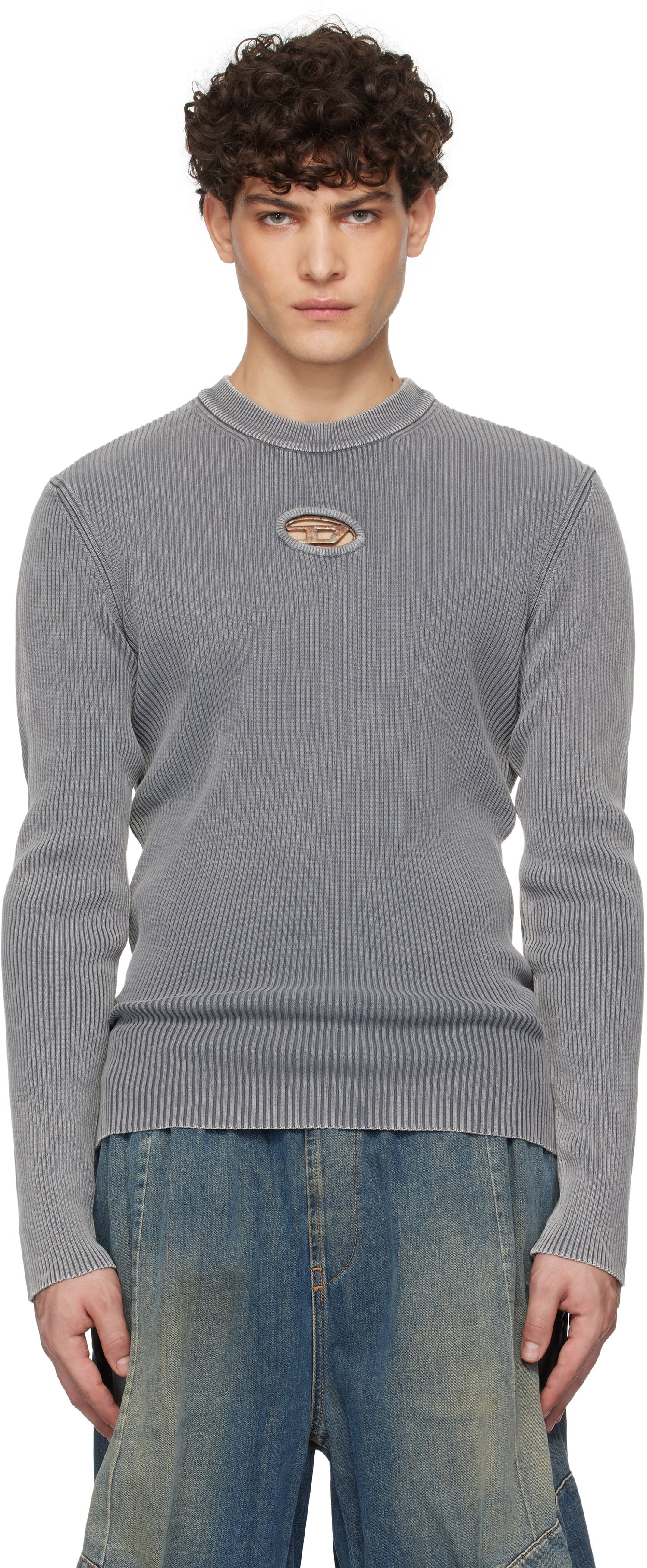 Sveter Diesel K-Darin-R Cutout Detail Sweater Šedá | A16261-0DBDI-9DT, 0