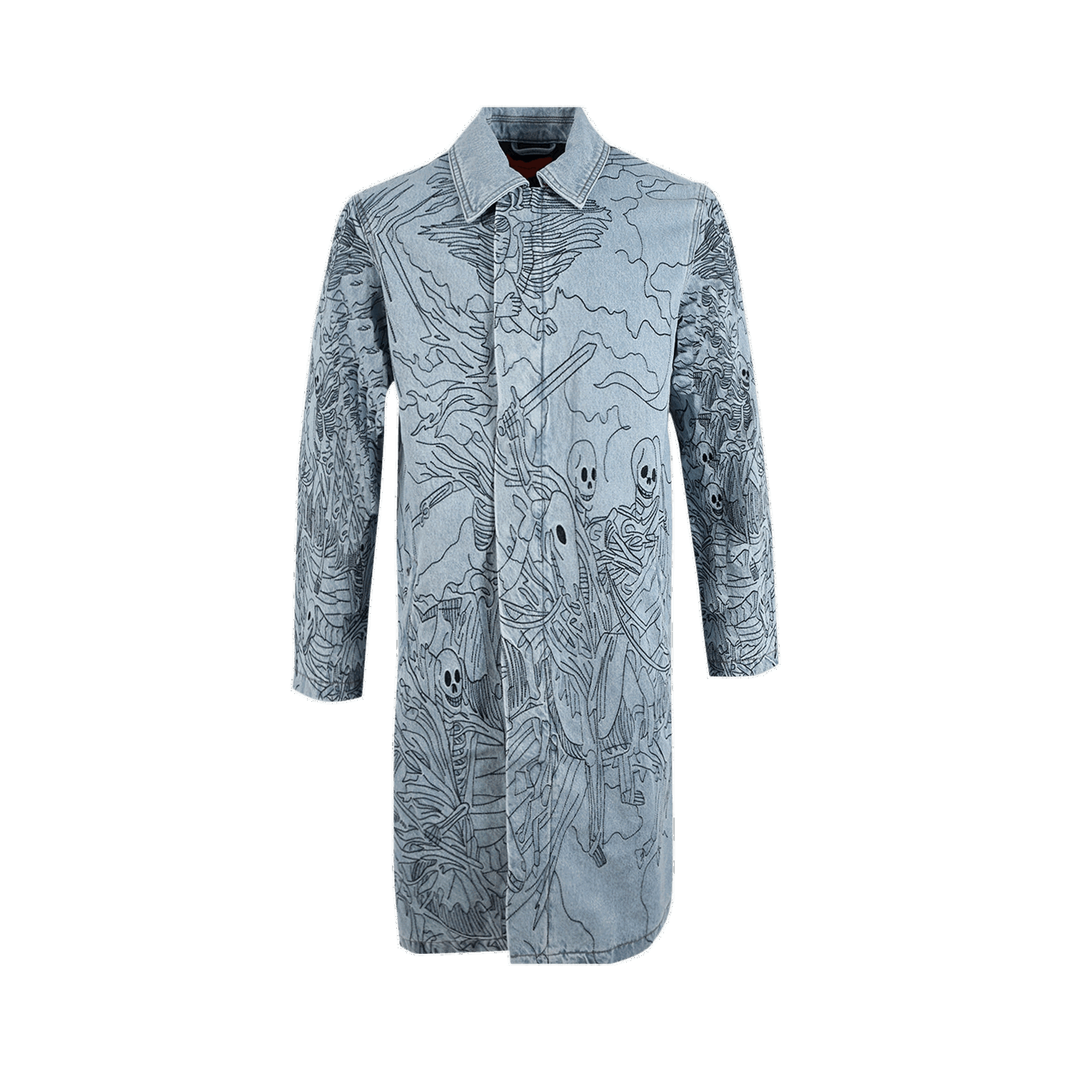 Kabáty Who Decides War Denim Four Horsemen Trenchcoat Tyrkysová | 2637 1SS220307DFHT SKY, 0