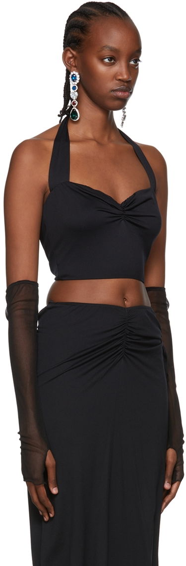 Tielko Anna Sui Exclusive Ana Black Halter Neck Tank Top Čierna | 522C20, 1