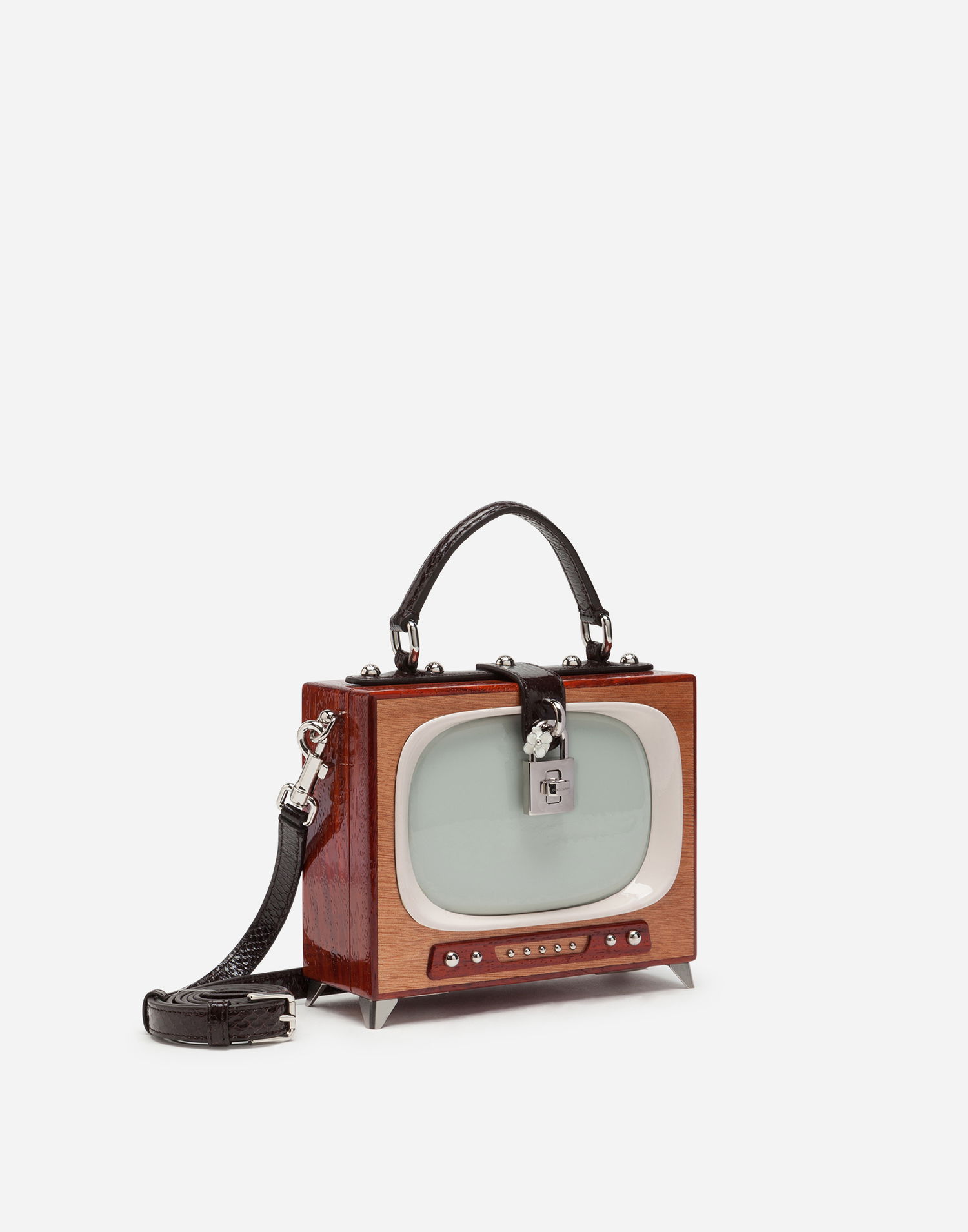 Kabelka Dolce & Gabbana Dolce & Gabbana TV Dolce Box Bag Hand-Painted Wood Hnedá | BB5970A8H0880995, 1