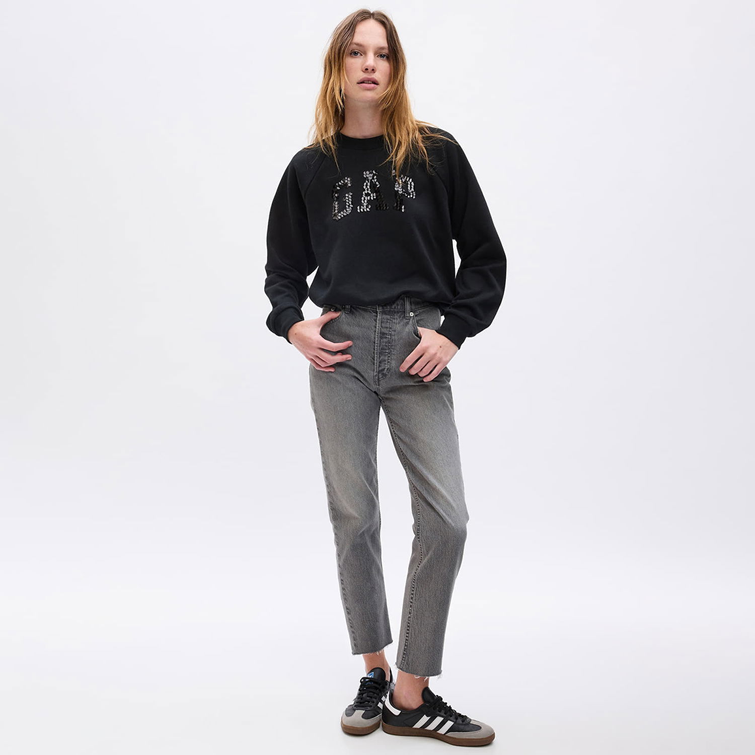 Mikina GAP Sweatshirt Logo Sweatshirt True Black M Čierna | 821898-01, 0