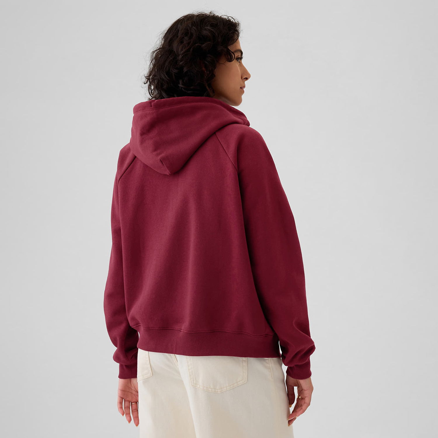 Mikina GAP Sweatshirt New Fullzip Hoodie Red Delicious XXS Vínová | 883546-09, 1