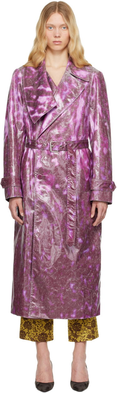 Pláštenka Dries Van Noten Dries Van Noten Double-Breasted Trench Coat Fialová | 251-010213-1108, 0