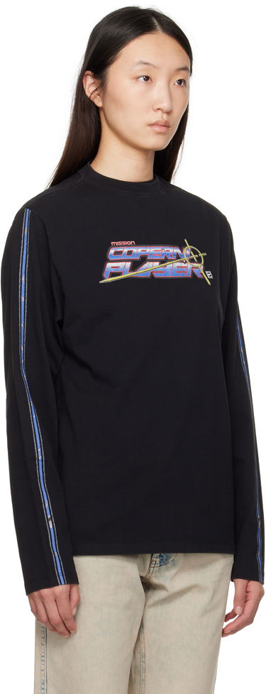 Tričko Coperni Coperni Slogan Graphic Long Sleeve T-Shirt Čierna | COPJS16PF5041, 1