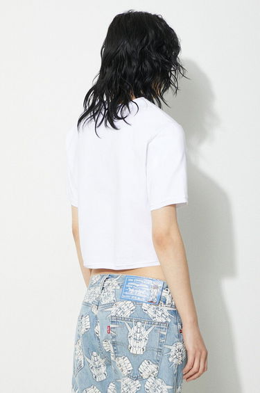 Crop Top Fiorucci Fiorucci Angel Patch Padded Cropped T-Shirt Biela | M01FPTSH095CJ03WH01, 2