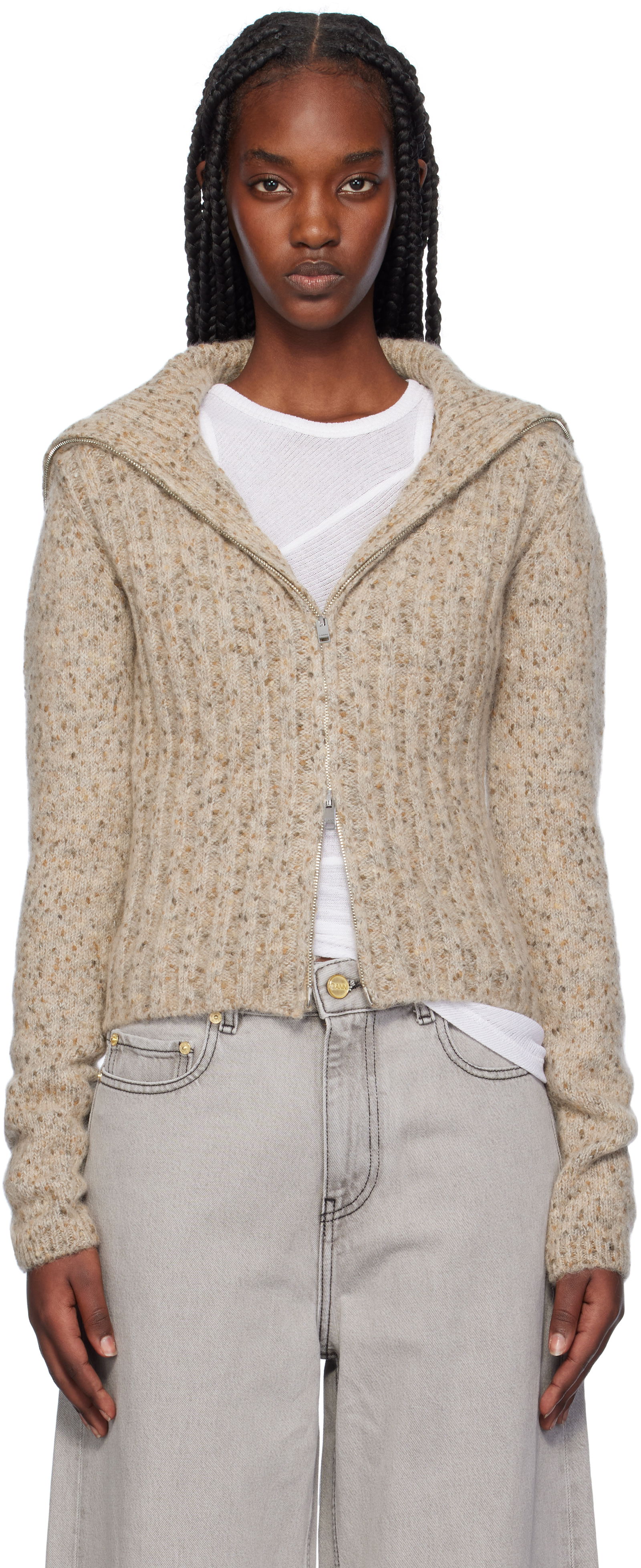 Highneck Zip Cardigan