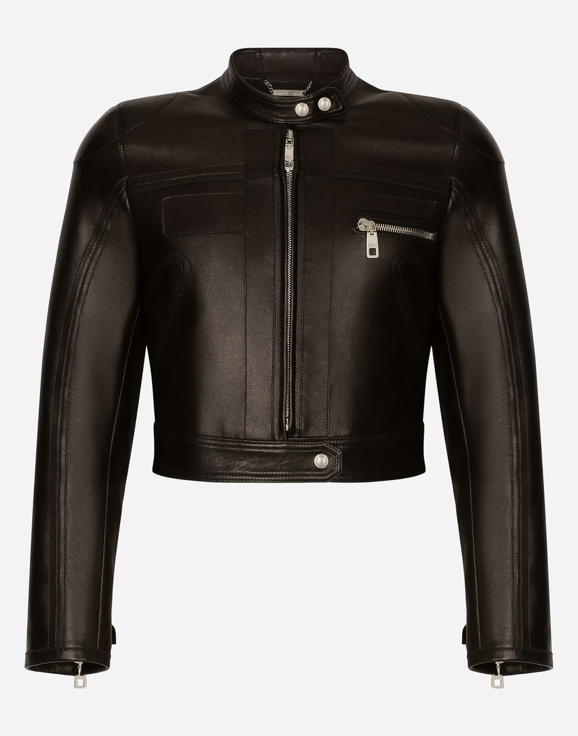 Bunda Dolce & Gabbana Nappa Leather Biker Jacket Čierna | G9AQYLHULSJN0000