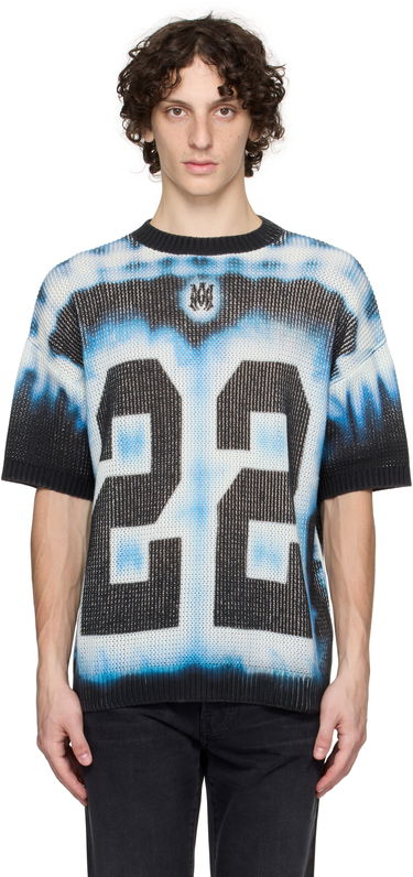 Tričko AMIRI AMIRI '22' Tie Dye Knit T-Shirt Modrá | AMKNTE1051, 0