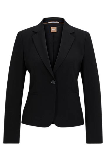 Bunda BOSS Regular-Fit Virgin Wool Blazer Čierna | 50490020, 0
