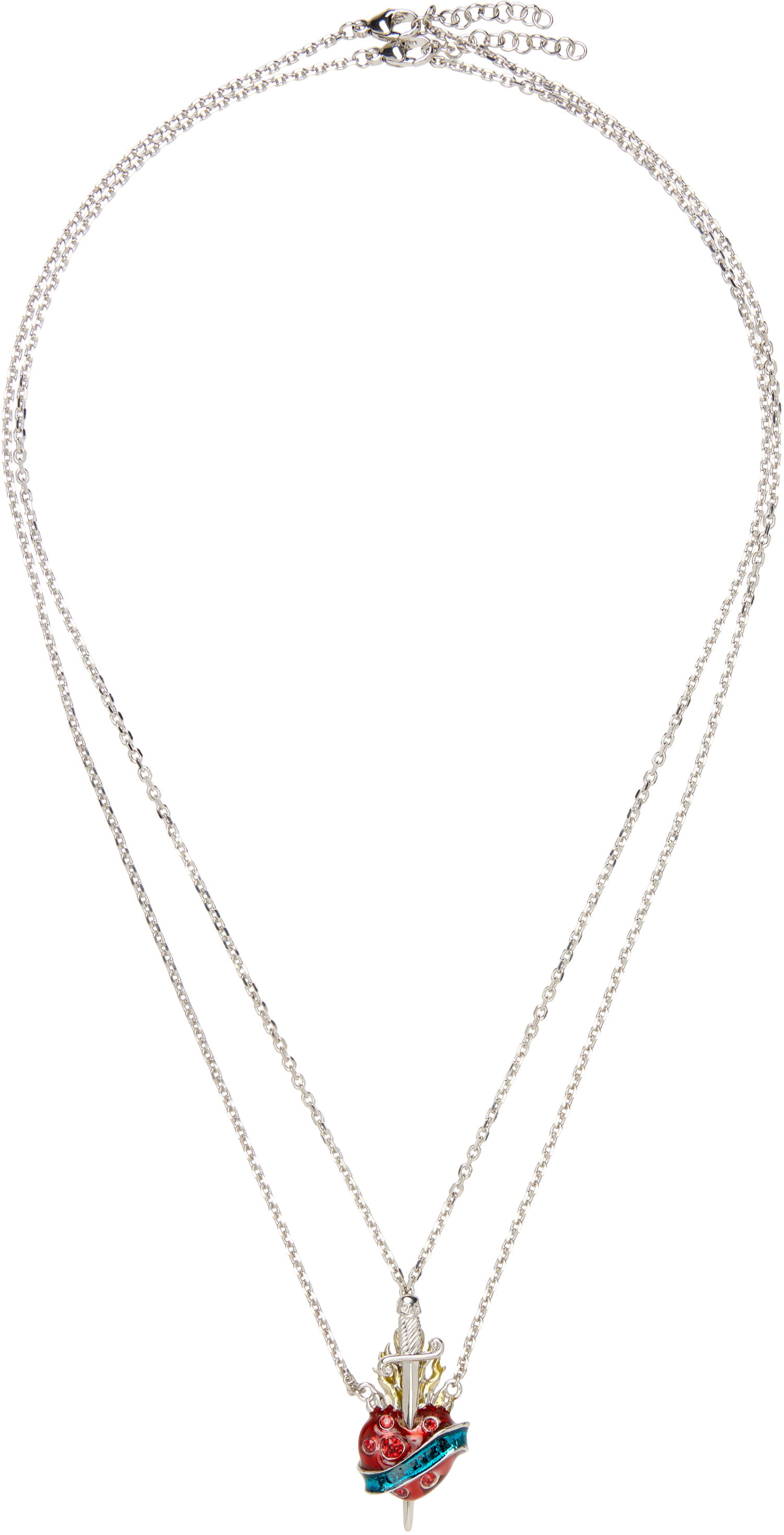 Náhrdelník Jean Paul Gaultier Jean Paul Gaultier Double-Chain 'The Heart' Pendant Necklace Rôznofarebný | 24/25-U-CO017-X042-91, 0