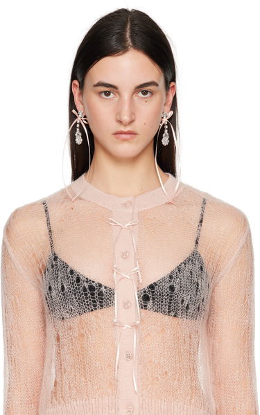 Náušnice Simone Rocha Simone Rocha Victorian Bow Ribbon Drip Earrings Ružová | ERG526 0903, 2