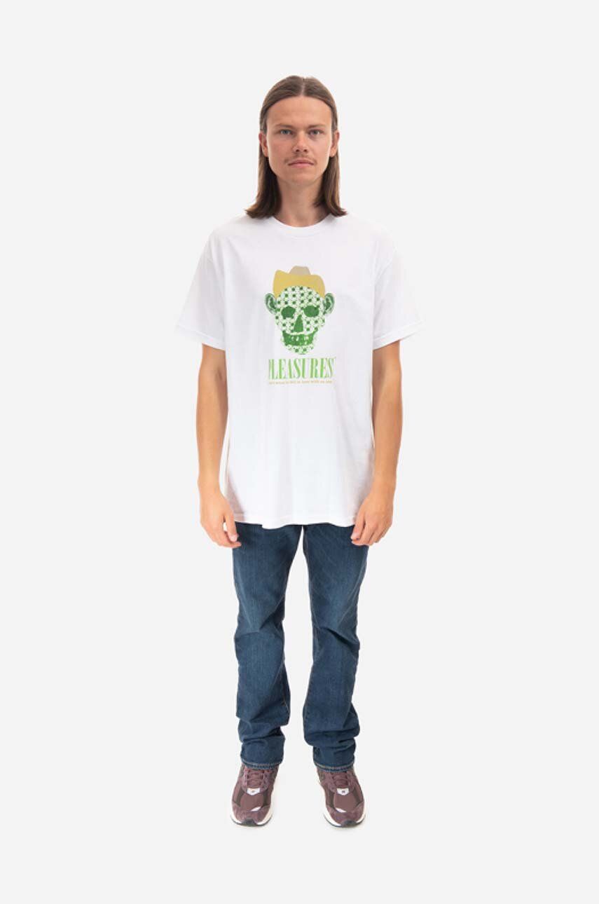 Tričko Pleasures T-Shirt With Print Biela | P22F059, 1