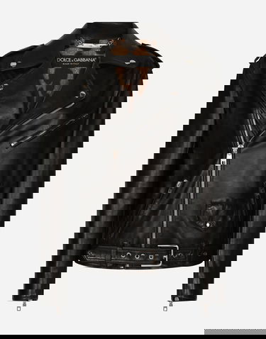 Bunda Dolce & Gabbana Asymmetric Zip Belted Leather Jacket Čierna | F9P52LHULRKN0000, 0