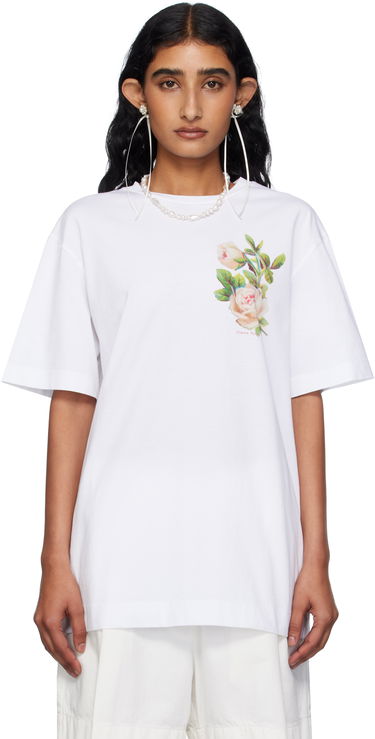 Tričko Simone Rocha Simone Rocha Rose Bouquet Graphic T-Shirt Biela | 5195P53-W 0569, 0