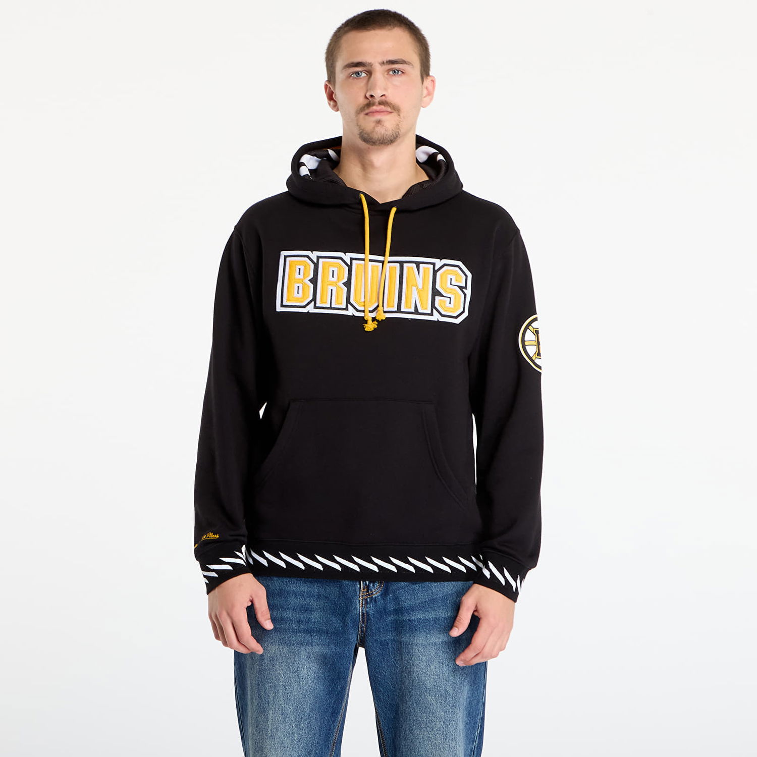 Mikina Mitchell & Ness Mitchell & Ness NHL Playmaker Fleece Hoodie Vintage Logo Bruins Čierna | TH11148-BBNBLCK, 0