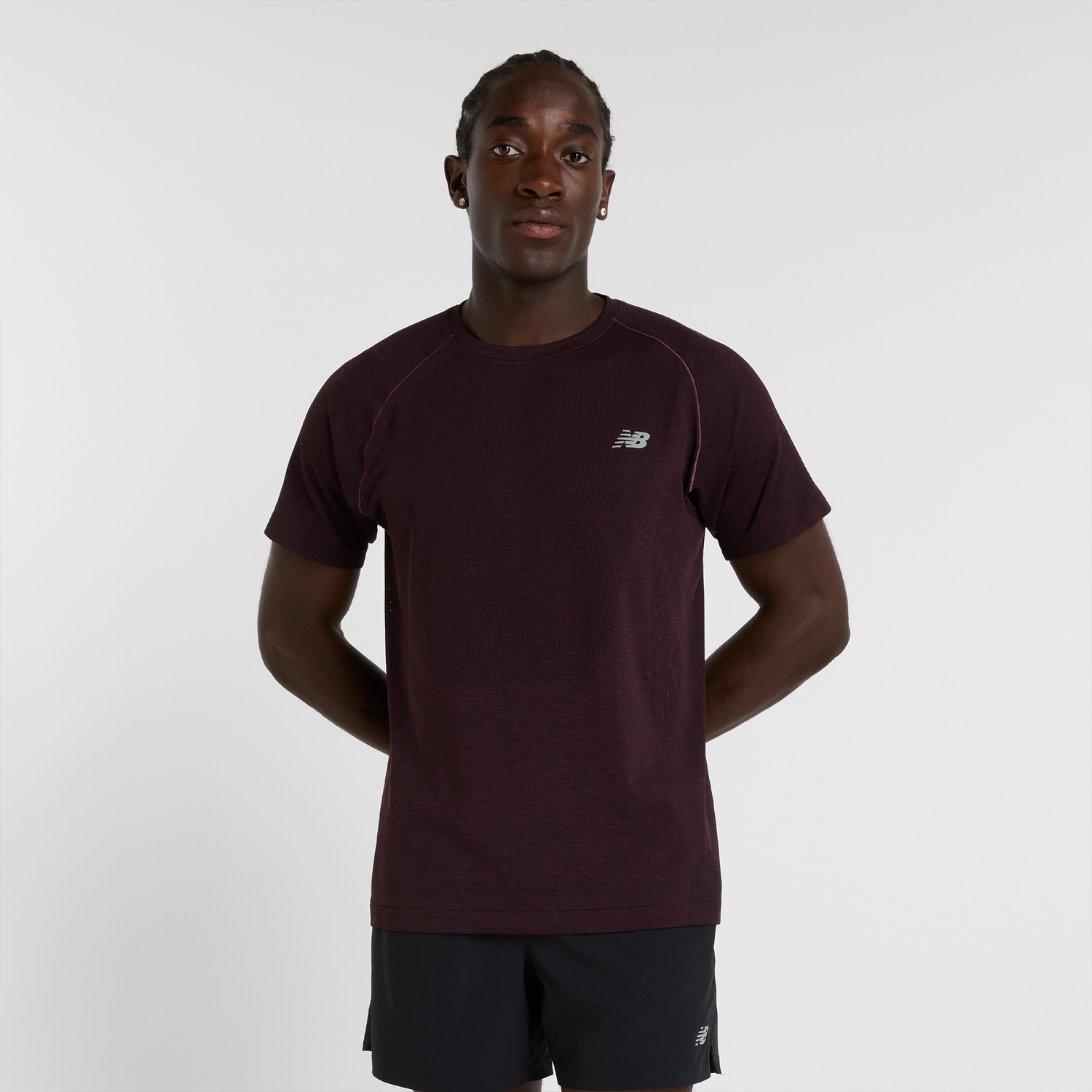 Tričko New Balance Men's Short Sleeve Running T-Shirt Vínová | NBMT41080FDP, 0