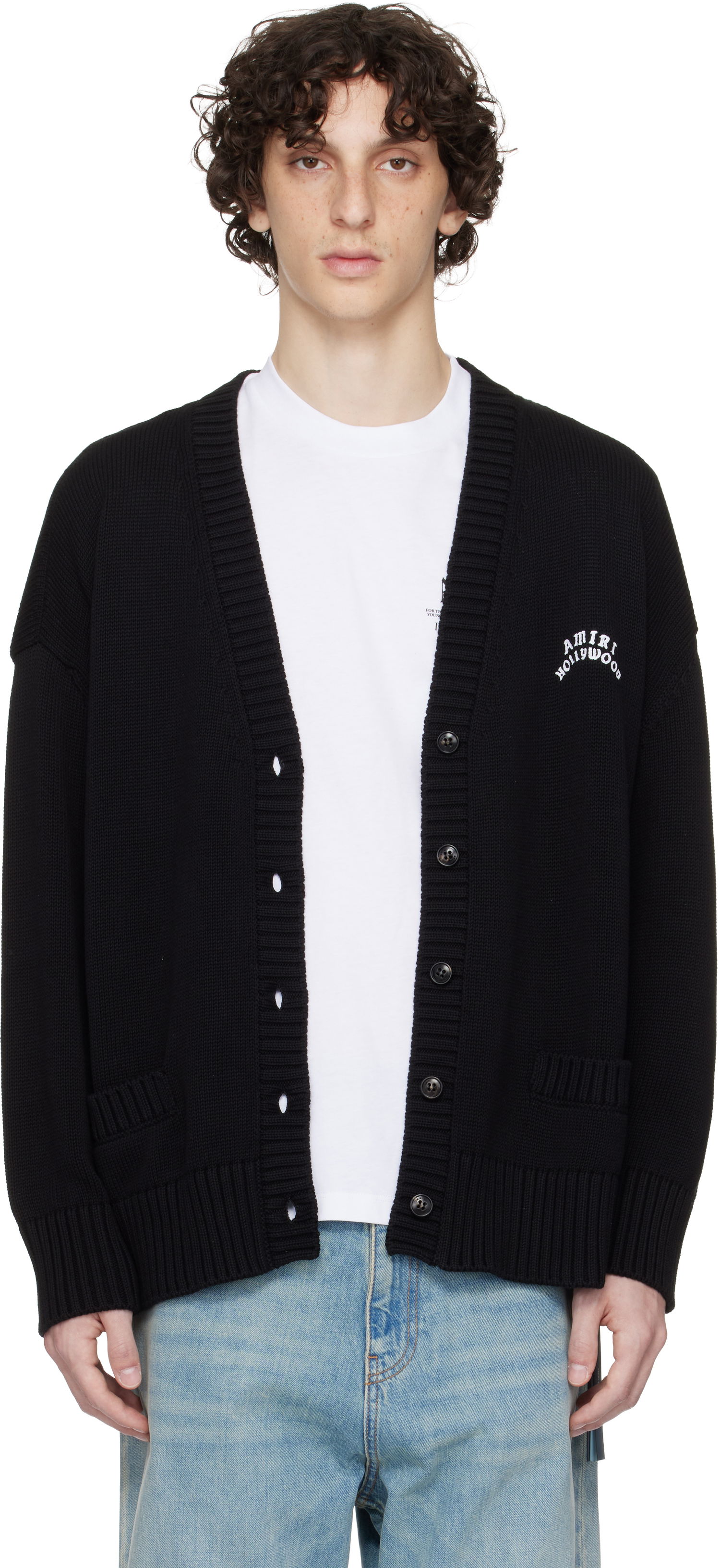 Sveter AMIRI AMIRI Hollywood Cardigan Čierna | AWKNCD1027, 0
