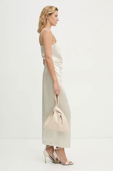 Šaty Nanushka Cowl Neck Satin Maxi Dress Biela | NW24PFBS13171, 1