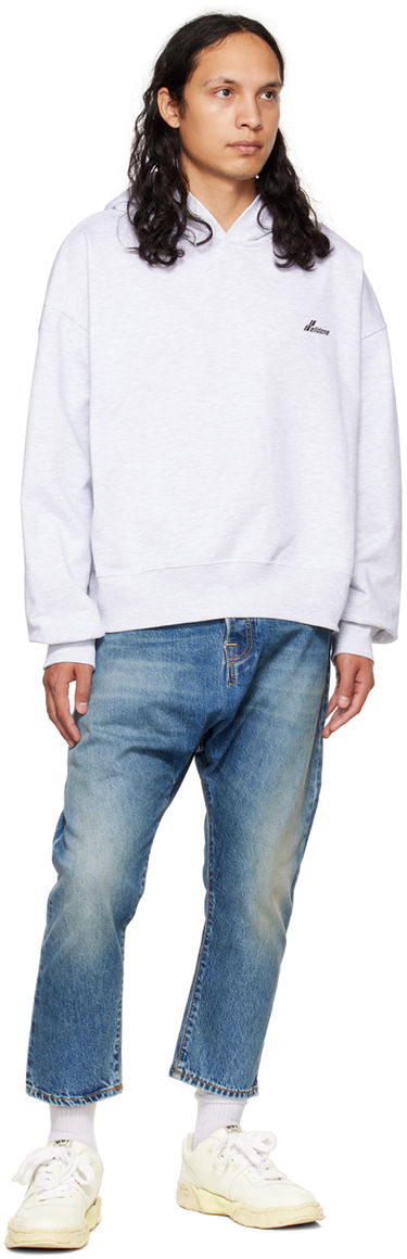 Mikina We11done We11done Lettering Symbol Hoodie Šedá | WD-TH3-22-840-U-GY, 3