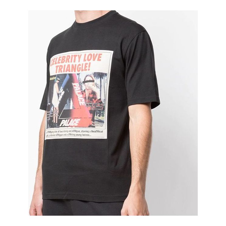 Tričko Palace Love Triangle Printing Short Sleeve T-Shirt Čierna | P17TS090T