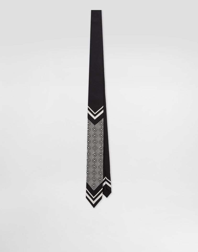 Opasok Dolce & Gabbana Dolce & Gabbana Micro-Design and Logo Twill Tie Čierna | GT149EG0WV5HH8RN