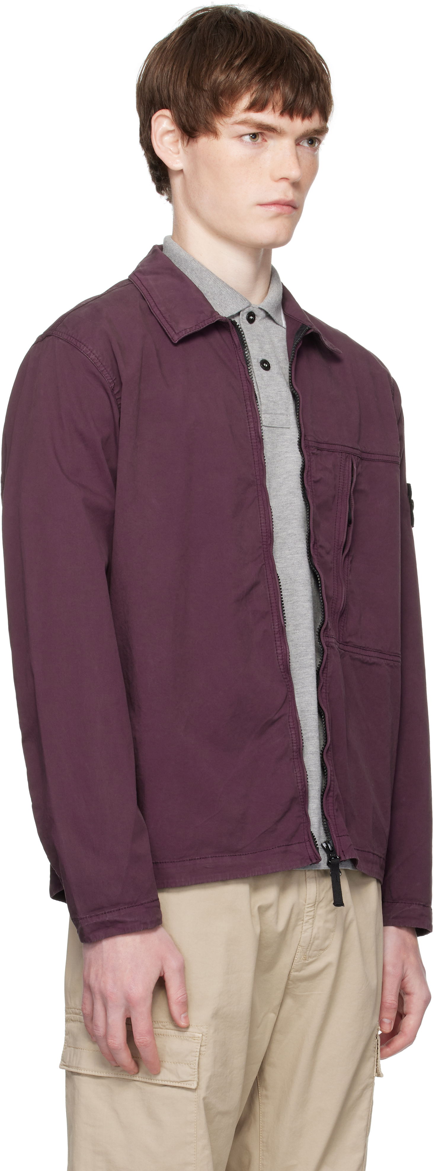 Bunda Stone Island Supima Cotton Twill Stretch-TC Jacket Vínová | K2S15 1200003 S0010, 1